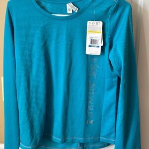 New Under Armour Frosty L/S Shirt (Big Kids) Teal Ice/Steel XL
